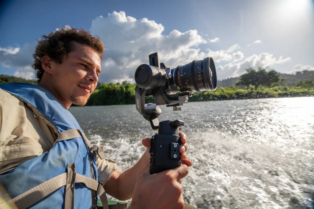 In a boat on the Tortuguero canals with Lucas Boyat and his camera