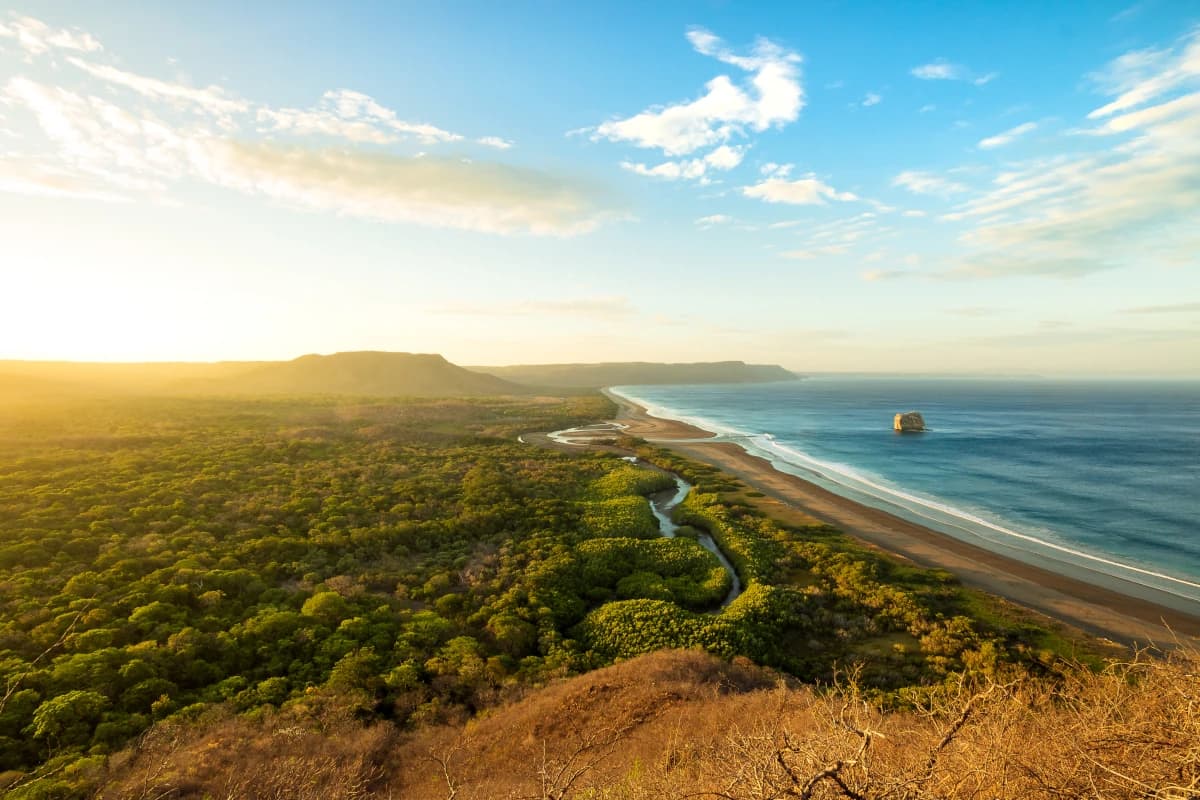 Overlooking the wild and preserved nature of Playa Naranjo within Santa Rosa National Park